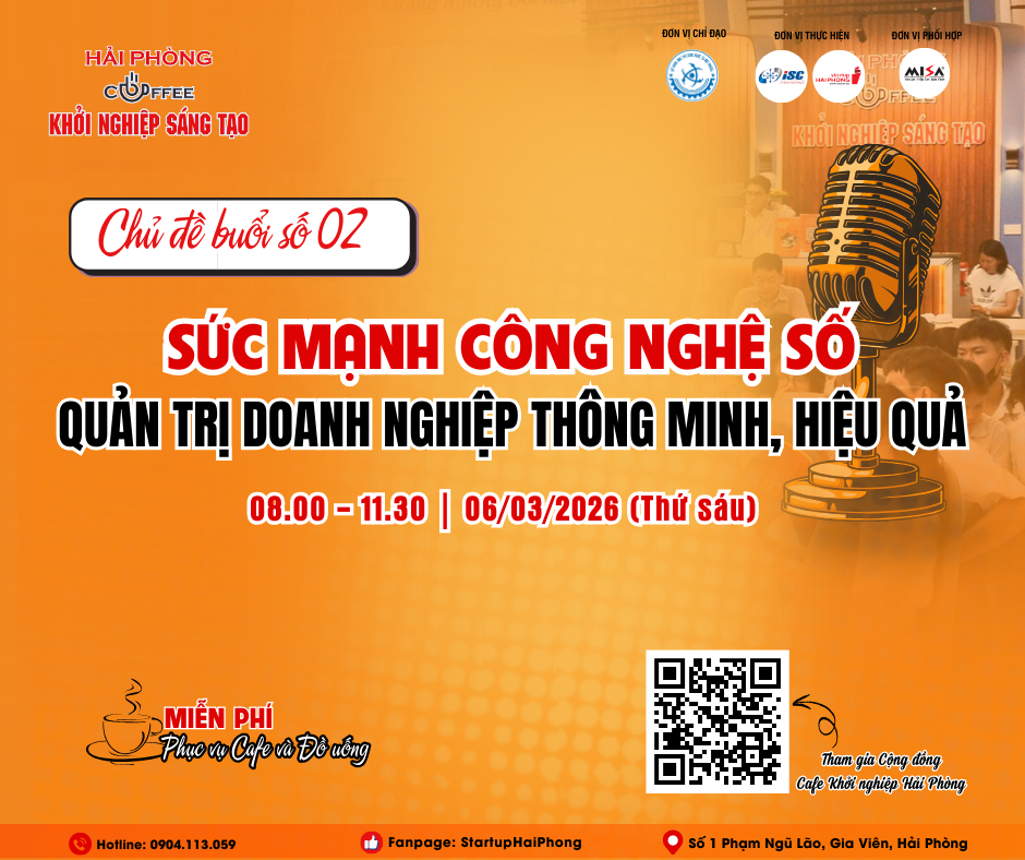 HẢI PHÒNG- CAFE KHỞI NGHIỆP SÁNG TẠO SỐ 02: SỨC MẠNH CÔNG NGHỆ SỐ- QUẢN TRỊ DOANH NGHIỆP THÔNG MINH, HIỆU QUẢ