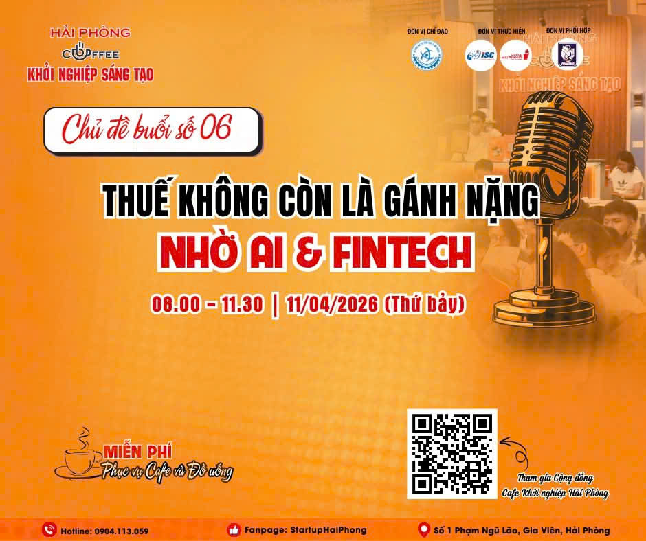 HẢI PHÒNG - CAFÉ KHỞI NGHIỆP SÁNG TẠO 06: THUẾ KHÔNG CÒN LÀ GÁNH NẶNG NHỜ AI VÀ FINTECH